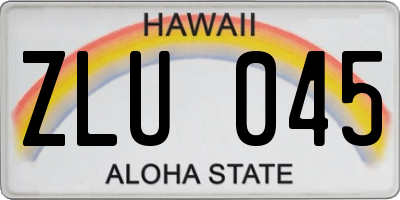 HI license plate ZLU045