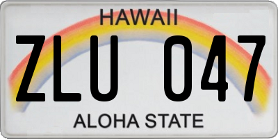 HI license plate ZLU047