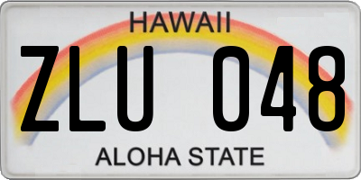 HI license plate ZLU048