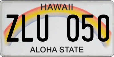 HI license plate ZLU050
