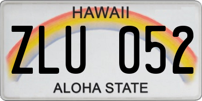 HI license plate ZLU052