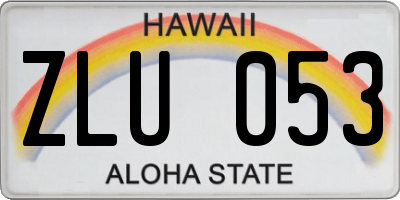 HI license plate ZLU053