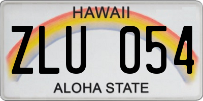 HI license plate ZLU054