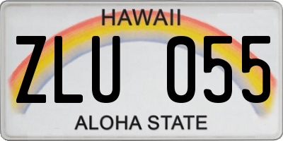 HI license plate ZLU055