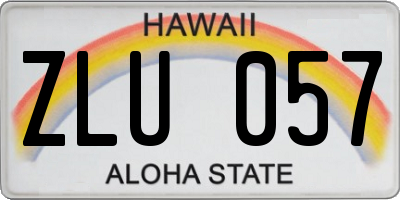 HI license plate ZLU057
