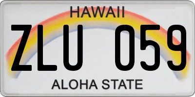 HI license plate ZLU059