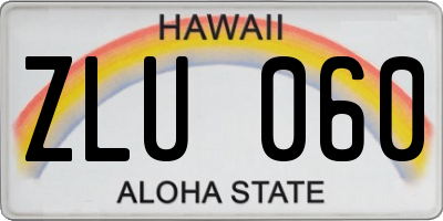 HI license plate ZLU060