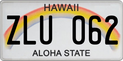 HI license plate ZLU062
