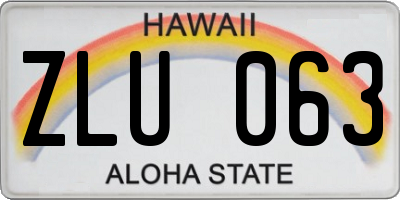 HI license plate ZLU063