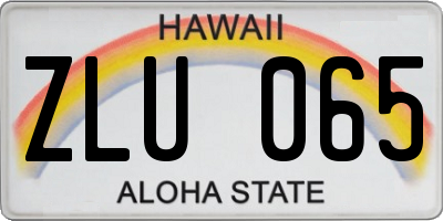 HI license plate ZLU065