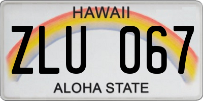 HI license plate ZLU067