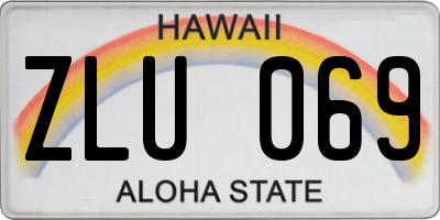 HI license plate ZLU069