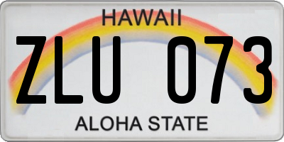 HI license plate ZLU073