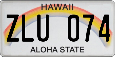 HI license plate ZLU074