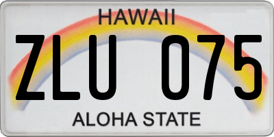 HI license plate ZLU075