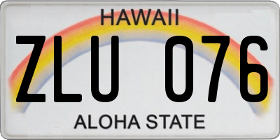 HI license plate ZLU076