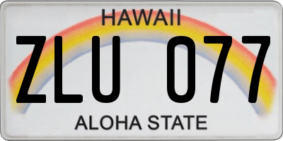 HI license plate ZLU077