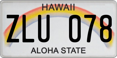 HI license plate ZLU078