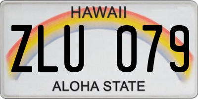 HI license plate ZLU079