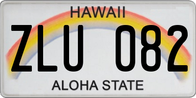 HI license plate ZLU082