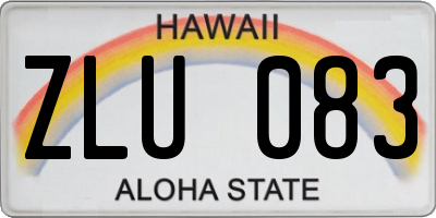 HI license plate ZLU083