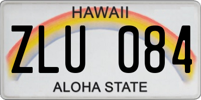 HI license plate ZLU084