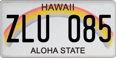 HI license plate ZLU085