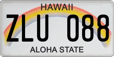 HI license plate ZLU088