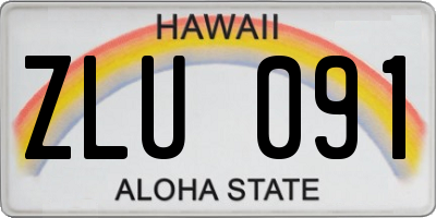 HI license plate ZLU091