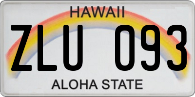 HI license plate ZLU093