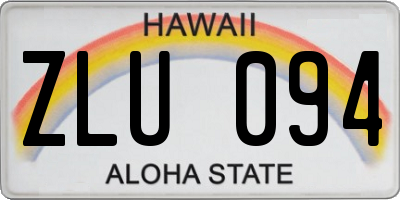 HI license plate ZLU094