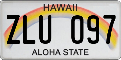 HI license plate ZLU097