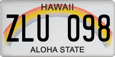 HI license plate ZLU098