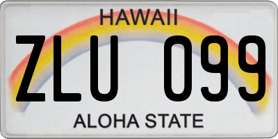 HI license plate ZLU099