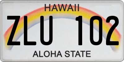 HI license plate ZLU102