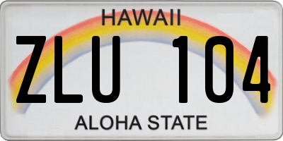 HI license plate ZLU104