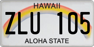 HI license plate ZLU105