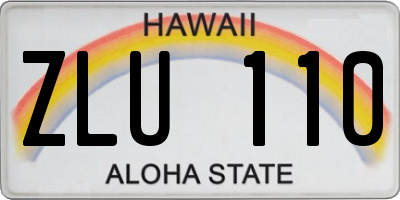 HI license plate ZLU110