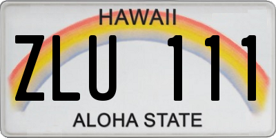 HI license plate ZLU111