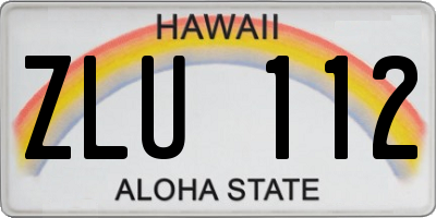 HI license plate ZLU112