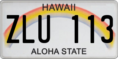 HI license plate ZLU113