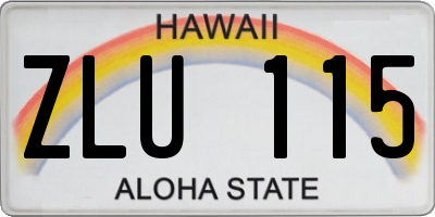 HI license plate ZLU115