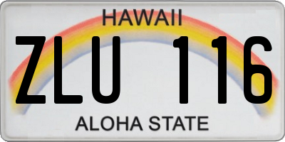 HI license plate ZLU116
