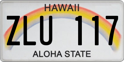 HI license plate ZLU117
