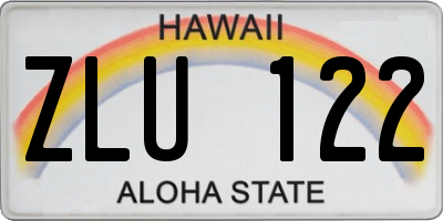 HI license plate ZLU122