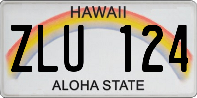 HI license plate ZLU124