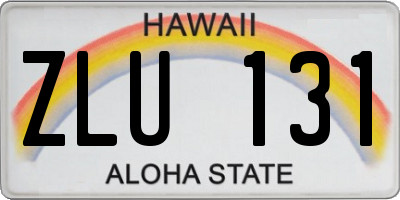 HI license plate ZLU131