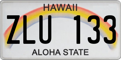 HI license plate ZLU133