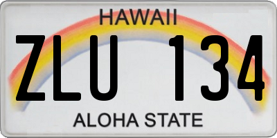 HI license plate ZLU134