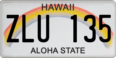 HI license plate ZLU135